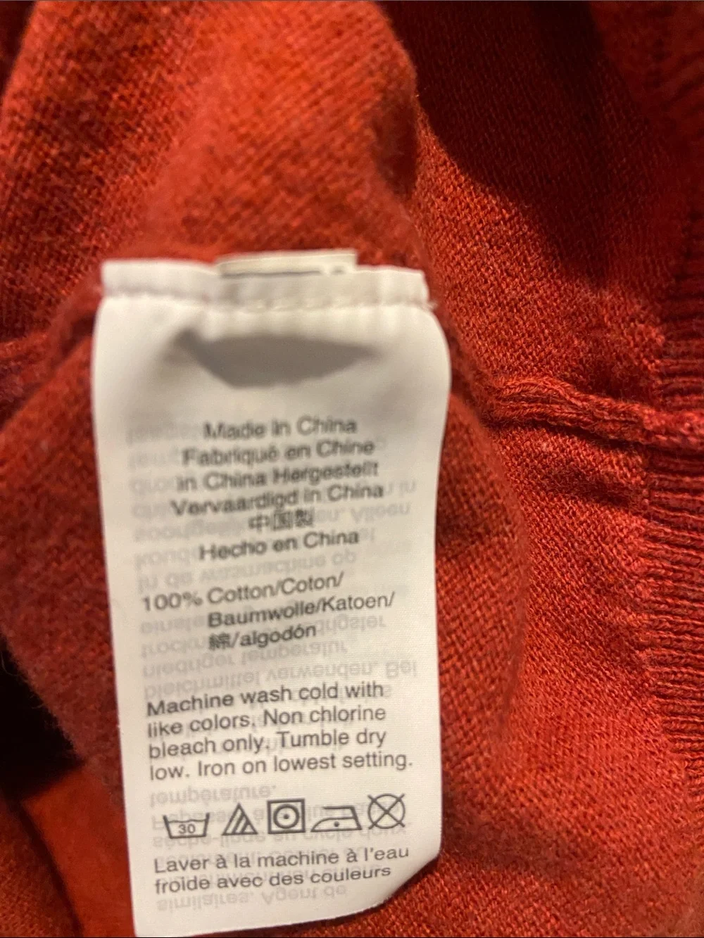 J. Crew Men’s V‑Neck Sweater in Rust Red